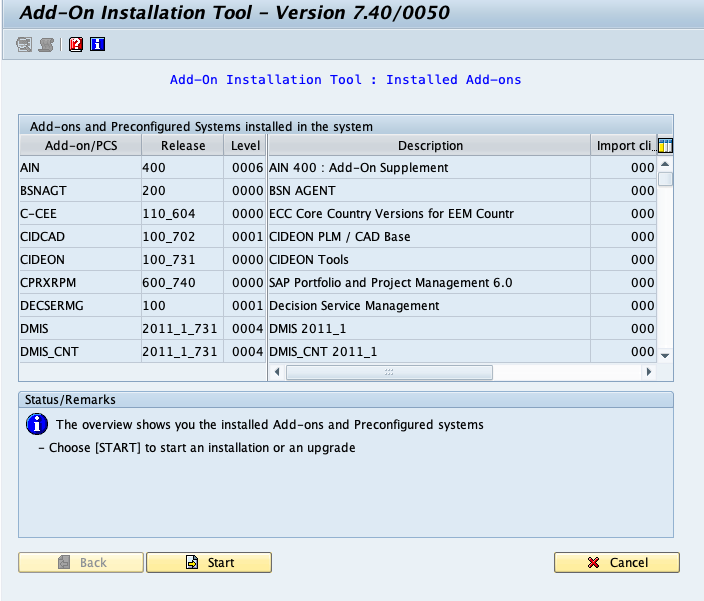 SAINT – Activate Add-On Components